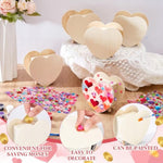 24 Pcs DIY Wooden Heart Piggy Bank Kits with Paints, Brushes & Gem Stickers