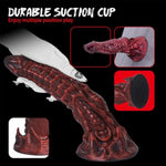 Monster Dildo Thick Knotted Penis For Women, 9.25Inch Long Dragon Dildo Red Silicone Anal Dildos Butt Plug With Suction Cup For Couples