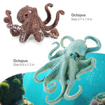 4Pcs Octopus Figurines Sea Animal Toys,Plastic Ocean Animals Toys Figures, Realistic Soft Sea Creatures Toys For Kids Boys Girls - Birthday Gifts For Kids Cake Toppers Decoration