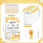 67 Pcs Guess The Sweet Mess Dirty Diaper Baby Shower Game Includes Guess The Sweet Mess Sign 50 Small Cards 10 Pencils And 6 Number Stickers For Baby Shower Game Gender Reveal Party(Bee)