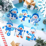 48 Sets Winter Snowman Craft Kit, DIY Christmas Hanging Ornaments for Kids