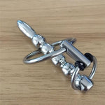 Stainless Steel Urethral Dilator Metal Multi Beads Stimulation Male Masturbation Urethral Rod With Penis Ring