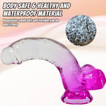 Realistic Dildo, 8.6 Inch Clear-Pink Gradient Dildo With Strong Suction Cup For Hands-Free, Soft G-Spot Dildos Adult Sex Toys For Vagina Anal Stimulation