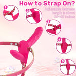 Strap-On Dildo Vibrator For Women & Lesbian Couples, Double-Ended Wearable Vibrating Dildo With 10 Vibration,Adjustable Harness Remote Control G-Spot & Clitoral Stimulation Female Adult Sex Toys
