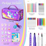 56 Piece Washable Scented Markers Set with Glitter Pencil Case, Kids Art Supplies