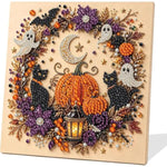 Halloween Pumpkin Cat Pearl Art Kit, 3D Diamond Craft for Adults & Fall Decor