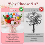 800 Pcs Pipe Cleaner Flower Kit, 8 Colors Chenille Stems with Floral Craft Accessories