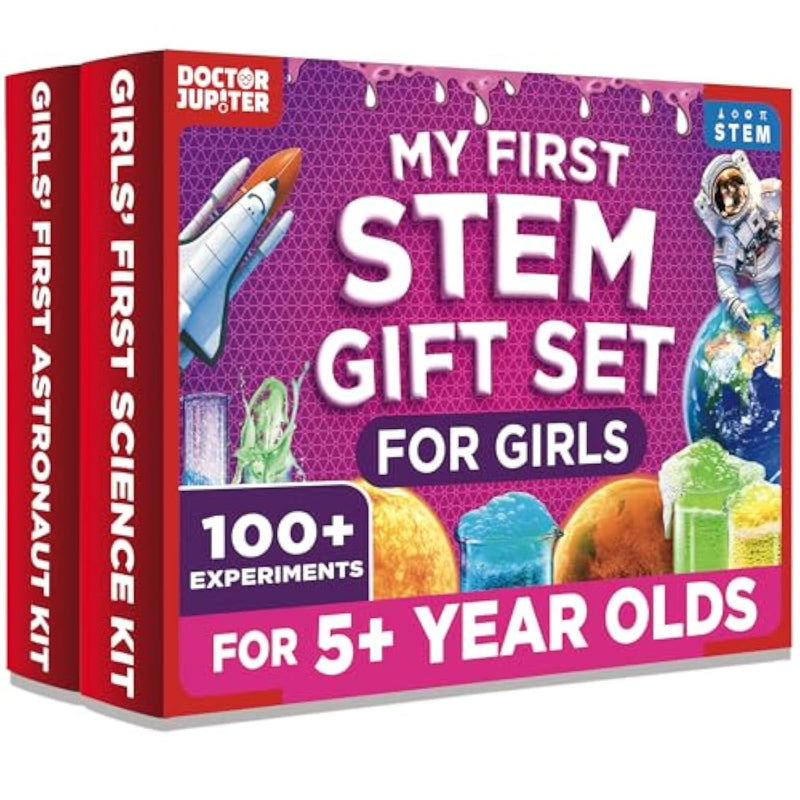 My First Stem Gift Set | Set Of ‘Girls' First Science Kit’, ‘Girls' First Astronaut Kit’ For Ages 5+ | Birthday Gift Ideas, Stem Learning & Educational Toys For 5,6,7,8 Year Old
