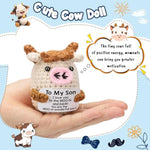 Gifts For Son From Mom/Dad - Christmas Birthday Gifts For Adult Sons Teens Son In Law, Handmade Crochet Small Cow Present For Graduation Birthday Valentines - You Are The Most Wonderful Sons