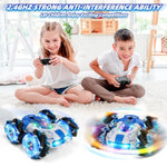 Remote Control Car 4Wd With 360° Rotating Drift Stunt Rc Cars | 2.4Ghz Remote Control With Cool Lights,All-Terrain Off-Road Toy | Ideal Christmas & Birthday Gift For Kids Ages 4-7 8-10 10-13