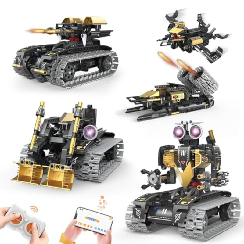 Robot Building Kit With Remote Control, Stem Gifts For Kids Age 8-12, Science Robot Kit Coding Robotics Technic Toy For Boys Girls Birthday Gifts, 5-In-1 Models With 323 Pieces