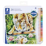 STAEDTLER Triangular Colored Pencils, 24 Colors in Metal Tin