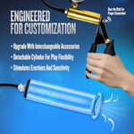 Blush Performance Vx6 Penis Enlargement Pump 9.5" - Vacuum W/Brass Pistol Grip, Gauge & Quick Release - Men'S Size, Girth & Performance Enhancer - Nterchange & Temptasia Accessories Compatible