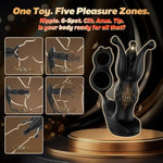 Male Anal Vibrator Butt Plug With Thrusting Dildo Core & 9 Petal-Stretching Modes – Sex Toy For Men With Dual Cock Rings, Prostate Massager & Anal Expander For Gay Adult Pleasure Play