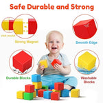 Magnetic Blocks,1.42Inch Large Magnetic Building Block For Toddlers 3 4 5 6 7+ Year Old Boys Girls Magnet Toys For Kids Age 3-5 Sensory Toys 1-3 Gift
