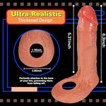 Reusable Penis Sleeve, Adult Penis Sleeve Extender Ultra-Soft Penis Enlarger Realistic Dildo Cock Sleeve For Couples Silicone Penis Ring For Men