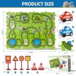 Toddler Toys Gifts For 2 3 4 5 Year Old Boys, 56Pcs Jigsaw Puzzle Race Track Car Set For Kids Boys Toddlers 1-3 2-4 3-5 4-6, Puzzle Tracks Car Toys Gifts For 2 3 4 5 Year Old Boy Kid