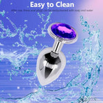 5Pcs Anal Plug Training Set-Four Crystal Jewel Anal Plugs Wide Base Prevents Slippage-Metal Anal Sex Adult Toy, 1Enema,Sex Toy Anal Training Kit For Beginner Adult Unisex Women And Men Couple(Silver)