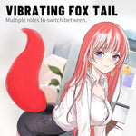 Fox Tail-Vibrating Anal Plug Remote Control, Butt Plug Anal Role Play Flirting Animal Tail Sex Toy For Men Women Couples, Red