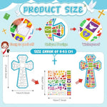 24 Sets Cross Mosaic Sticker Scenes Religious Cross Crafts Kits for Church or Home Activities