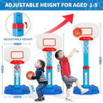 Toddler Basketball Hoop Indoor For Age 1-3, Adjustable Kids Basketball Hoops, Mini Basketball Hoop With 3 Balls For Outdoor Poolside, Birthday Christmas Sport Toys Gift For Baby Boys Girls Age 1 2 3 4