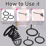 Chastity Device With Belt Sex Toys For Male, Stainless Steel Chastity Cage With 3 3 Sizes Rings(1.57", 1.77", 1.97"), 2 Keys 1 Lock, Bdsm Penis Bondage Restraints Cock Cage For Beginner Men