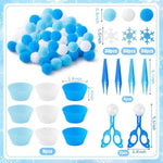 Winter Fine Motor Toys - 270Pcs Christmas Counting Sorting Sensory Bin Filler Set For Kids Winter Counting Toy With Felt Snowflakes Pom Poms Cup Clip For Preschool Education Activities