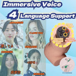 Retractable Double Vibration 4-Language Voice Automatic Male Masturbator, 14.33Lb Realistic 3D Lifelike Butt Pocket Pussy Ass, Hands-Free Male Stroker Adult Sex Toy For Men