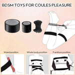 Bdsm Bondage Restraints Tape Set - 2 Rolls Restraint Tape With Soft Bondage Rope For Bdsm Games Adult Sex Toys Reusable Binding Sex Rope Pvc Electrostatic Tape Sex Things For Couples Kinky (Black)