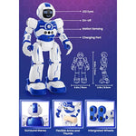 Robot Toys For Kids,Programmable Remote Control Smart Walking Dancing Robot Toy With Gesture & Sensing For Age 4 5 6 7 8 9 10 Year Old Boys For Birthday Present