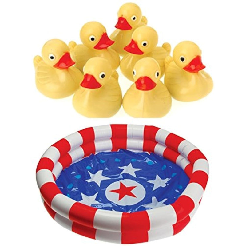 Carnival Duck Pond Game Includes Red White And Blue Pool And 12 Plastic Floati