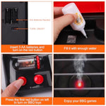 Kids Grill Playset Kitchen Toys With Apron Hat For Cooking Food Smoke Light Outdoor Pretend Play Accessories Bbq Outside Camping Barbecue Toddler Boy Toy 3 4 5 Year Old 4-8 Birthday Gift Valentine