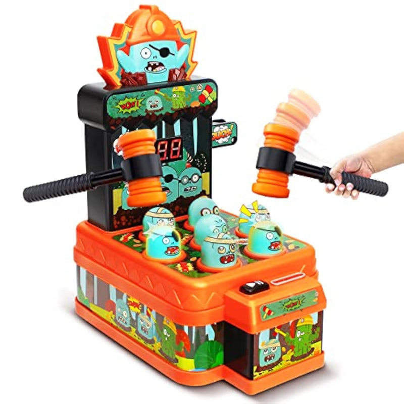 Arcade Game Toys For 3 Year Old, Whack Game Mole, Mini Electronic Interactive Hammering & Pounding Toys, Gift Idea For Toddler Kids Boys Girls Ages 3 4 5 6 7 8+, Cartoon Zombie Style Fun Halloween Toy