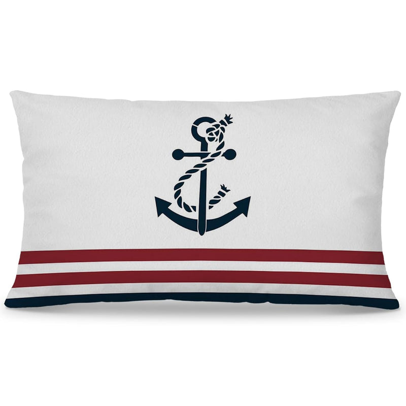 College Pillowcase Men'S Bedroom Pillowcase Nautical Navy Anchor Strips Throw