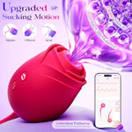 Rose Vibrator with Thrusting and Sucking Modes for Women's Pleasure