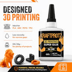 3D Printing Super Glue Gel 1.75 oz - Instant Adhesive for PLA ABS PETG TPU Filaments