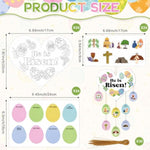 24 Sets He Is Risen Easter Craft Kit for Kids, Christian DIY Hanging Ornaments