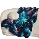 Squid Blanket Decor Gifts For Squid Lovers, Flannel Fleece Fuzzy Throw Blankets, Soft Warm Cozy Plush Ocean Animal Blanket For Bed Couch Living Room Stuff Decoration For Kids Adult 50"X40"