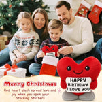 Happy Birthday Gifts For Men Women Friendship Husband Mom Dad Him Her Teen Girls Boys Bestie Fluffy Stuffed Animals Positive Inspirational Red Heart Christmas Decorations For Home - 5.7Inch