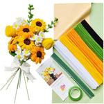 210 Pcs Sunflower Pipe Cleaner Craft Kit, 12 Inch Fuzzy Stems for DIY Flower Bouquets