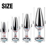 4 Pcs Metal Silvery Butt Plug Set With Round Jewelry Base Adult Sex Sm Toys Smooth Metal Anal Plug Kit For Couple(A)