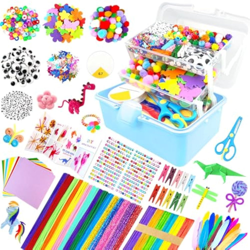 3000 Piece Arts and Crafts Supply Kit for Kids DIY Crafts Ages 4-8 Homeschooling Supplies