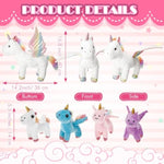 5 Pcs Fly Unicorns Plush Toy Gift Set 15.7" Mom Unicorns With 4 Cute Babies Stuffed Animal In Zippered Back Nurturing Plushies Toy Set For Kid Adults Birthday Party Favors Gifts