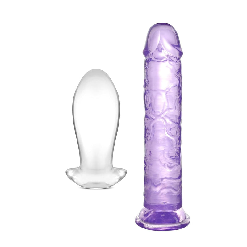 Big Butt Plug Trainer (Clear L) + 12.6 Inch Huge Realistic Dildo
