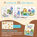 Air Dry Clay Modeling Kit for Kids with 26 Tutorials and Mini Display Stand