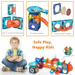 Magnetic Tiles Building Blocks Toys For Kids,144 Pcs Magnet Stem Construction Set With Led Lights & Marble Run | Educational Learning Creative Gifts For Kids Ages 5-12 Boys And Girls