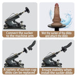 Sex Machine With Realistic Dildo Machine Thrusting For Women And Men,Automatic Dildo Machine With 8 Attachment,Suction Cup Dildos And 3Xlr Connector Adult Sex Toys