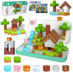 Mini Magnetic Blocks Travel Toys For Kids - 35 Pcs Magnet Building Blocks Building Cubes With Iron Box Stem Educational Magnetic Toys Christmas Birthday Gift For Ages 4-8 Boys Girls Toddlers