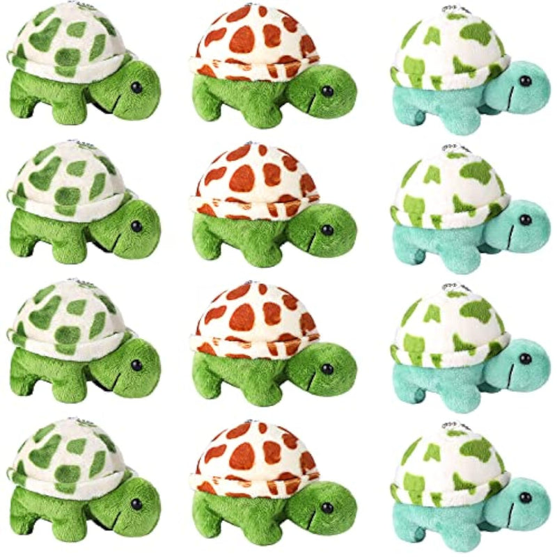 12 Pcs Mini Animal Plush Toys Dolphin Sea Turtle Stuffed Animals Small Tiny Ocean Mini Plush Toys For Keychain Decoration Baby Xmas Bag Fillers Stocking Stuffs(Sea Turtle)