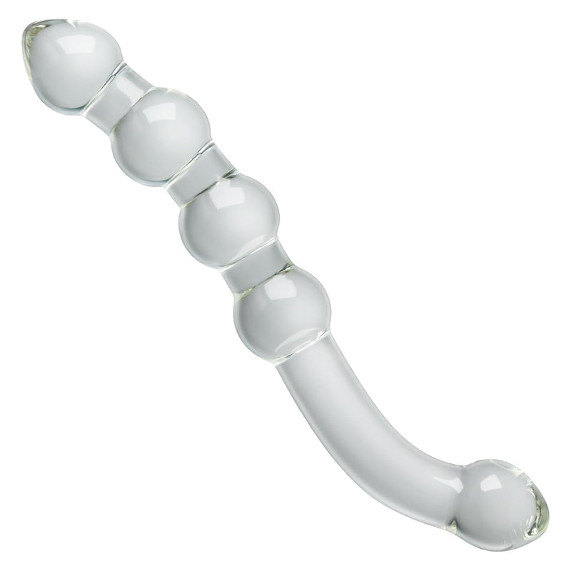 Glass Double-Ended Dildo 8.46Inch Clear G-Spot Dildo Pleasure Wand With Beads Butt Plugs Adult Sex Toy For Men Women Lesbian Gay